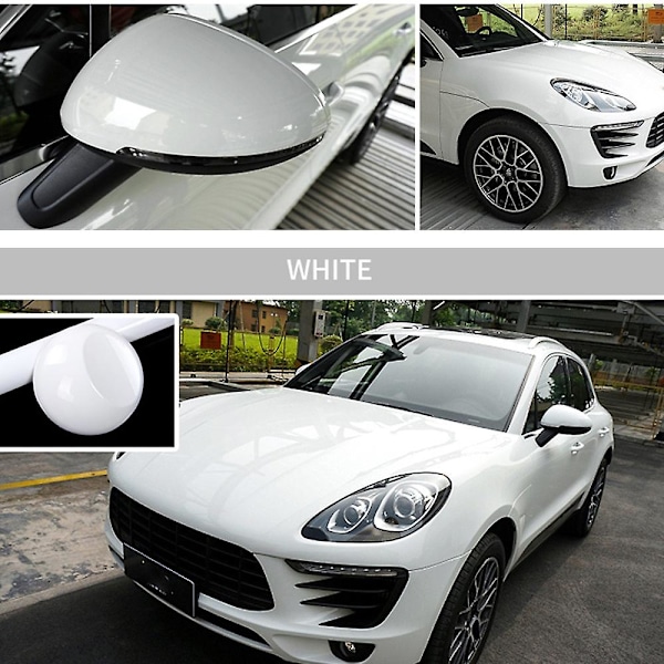 Venyttettävä kiiltävä vinyylikalvo Auton suojakalvo Vinyyli Wrap Tarrat Ilmaventtiilillä Auton muotoilu Tarvikkeet White