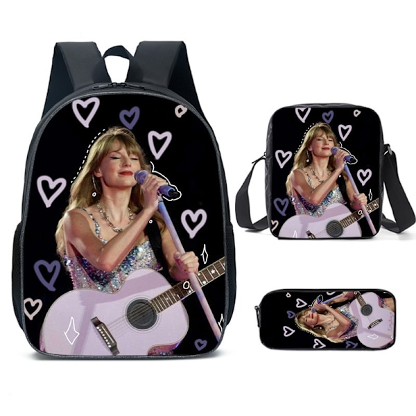 3-delad set Taylor Swift Taylor Swift fan skolväska med stor kapacitet student ryggsäck style 4