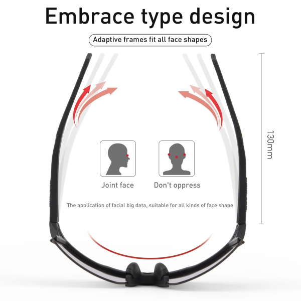 KAPVOE Lyxiga cykelvindtäta polariserade solglasögon Siamese oversized mode sport utomhus ögonskydd solglasögon 8