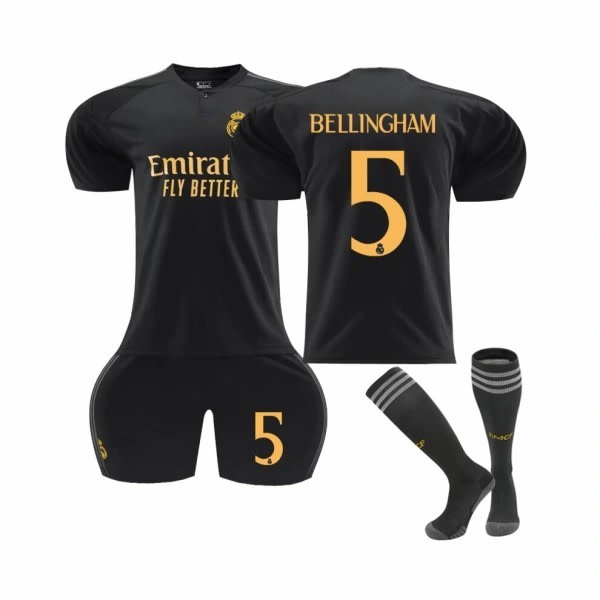 (Real Madrid 2023/24 Bellingham #5 Tredje Set XL(180-185CM)