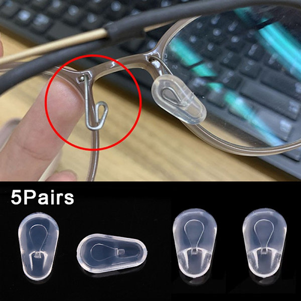 Par Silikon Nose Pads Piece Glasögon Push In Silicone Air