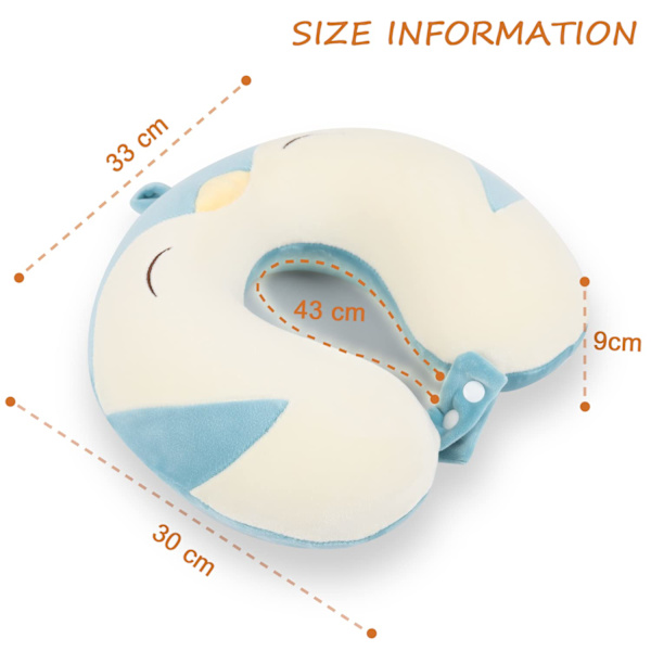 Sød rejsepude til børn og voksne, ren memory foam, pingvin