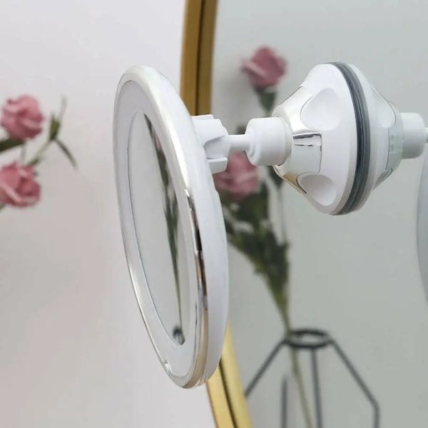 10x förstoringspegel med 14 LED-lampor, beröringskänslig kosmetisk spegel (batterier ingår ej) White
