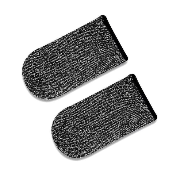 Finger Sleeves - Tumvantar för mobilspel Silver Fiber (2-pack) Black