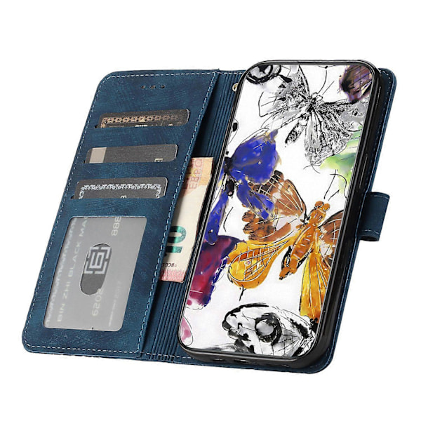 Skin-touch Butterfly Pattern PU Læderetui med Stativ og Pengepungfunktion til Motorola Moto G7 Power Multifarvet Multicolor Style F