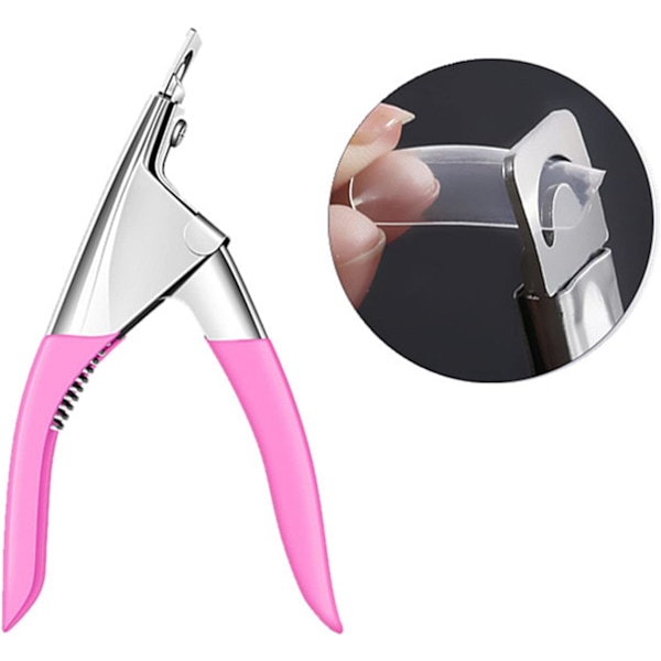 Negleklipper Akryl Professionelle Negleklippere Hjemmesalon Falske Negle Rustfrit Stål Justerbar U-Form UV-Skærm Manicure Værktøj