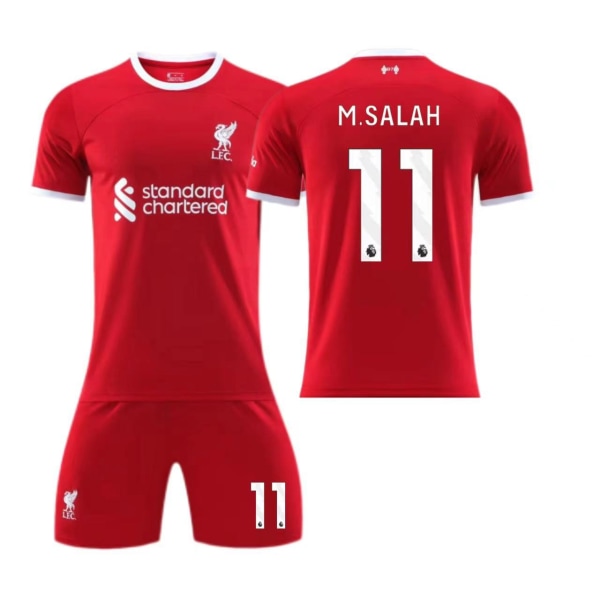 23-24 Liverpool hemmatröja nr 11 Salah barn vuxen kostym fotbollströja No socks size 11 24