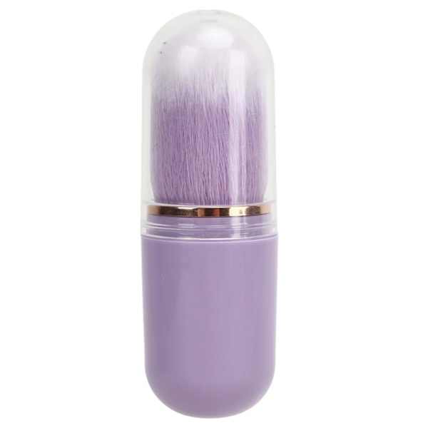 Nagelrengöringsborste, Retraktil Ergonomisk Syntetisk Fiber Nagelkonst Dammborste för Rouge för Manikyr (Lila)