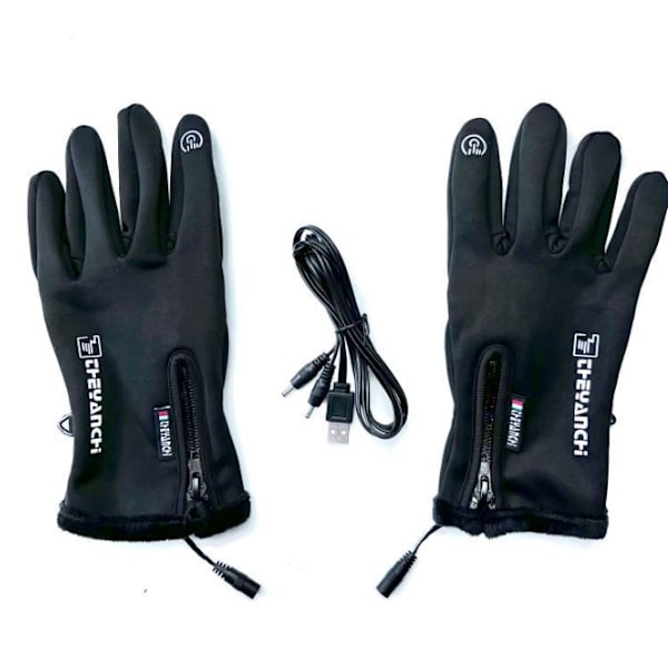 USB-oppvarmede hansker Vinter Elektriske Hansker Sykling svart black constant temperature