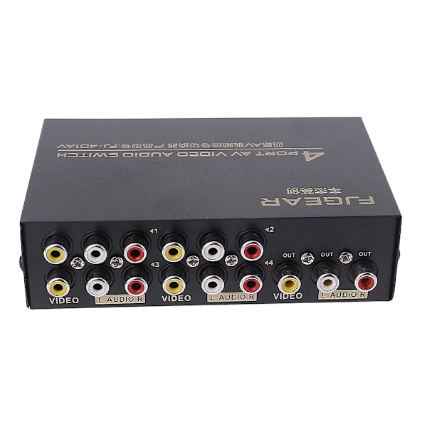 4-vägs AV-switch RCA-switcher 4 in 1 ut Kompositvideo L/R ljudväljare