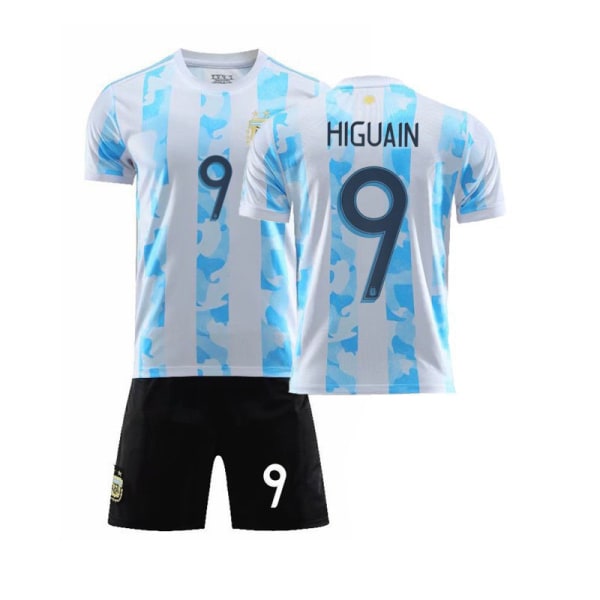 2021 Argentiinan jalkapallopaita Maradona No. 10 Messi peli urheiluharjoittelu koti- ja vierasjalkapalloasu miesten puku No. 9 without socks Children's size 18