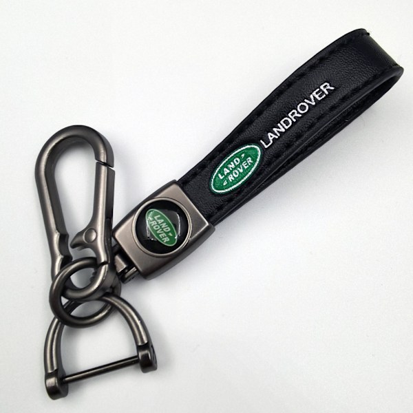 Læder Metal Bil Nøglering | Robust Nøglering | Nøglering og Krog Montering Gun Farve Hardware Gun Color Hardware Land Rover
