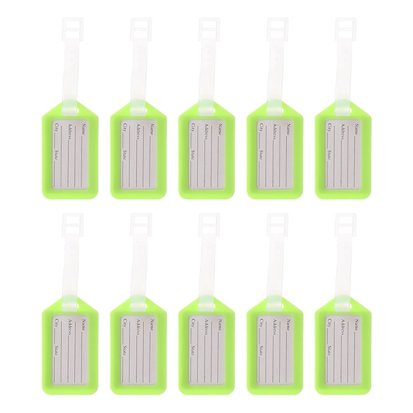 10 stk. Bagagemærker Kuffert Etiket Bagage Bærbar Etiket Rejse Fluorescence green
