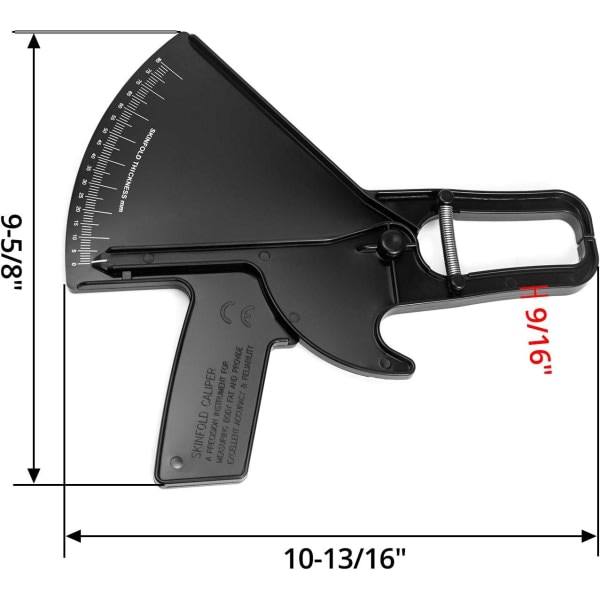 Galaxy Skinfold Caliper for Måling av Kroppsfett, 0-80MM Fettmålingstest Caliper Vektreduksjonsmåler