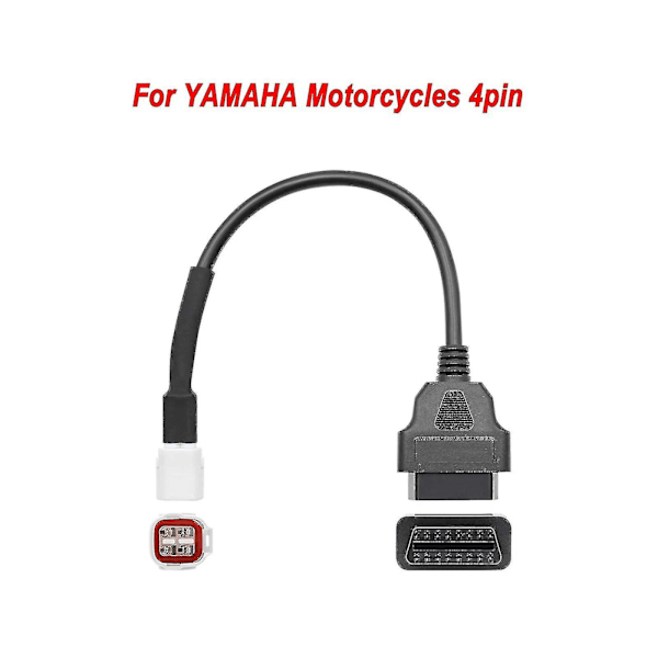 Adapter for Yamaha motorsykkel 4-pin kontaktkabel - Obd2 kontaktkonverter for Yzf R1 R6 Mt07 Mt09 Mt10 Tracer Xsr Fz09 Fz10 Fjr1300