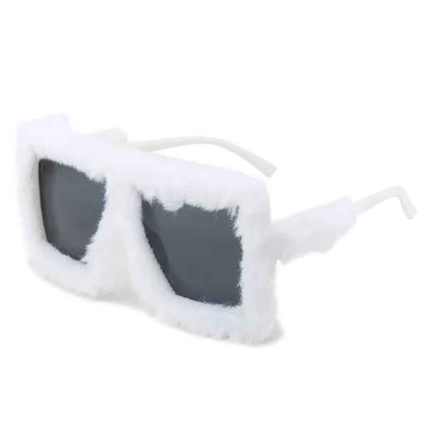 2024 Oversized Square Soft Fur Sunglasses Women Shades Fashion Party Sunglasses