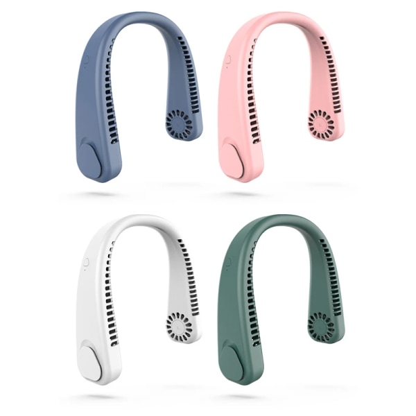 Kølende USB-halsventilator - Genopladelig, justerbar, 3 hastigheder, køler, bladløs, frithængende, mini, bærbar halsventilator Pink-1200mAh