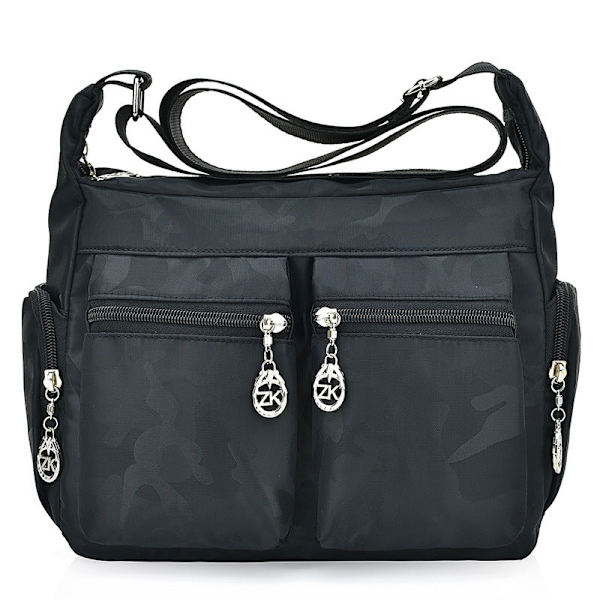 Damehåndtaske Skuldertaske Trendy Ins All-Match Bærbar Dual-Use Casual Taske-ves Black Camouflage