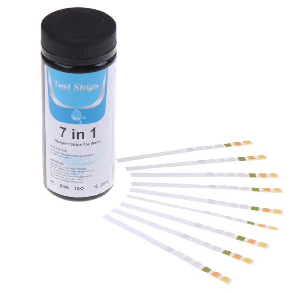 50 stk. 7 i 1 Akvarie Fisketank Vand Tropisk Test Strips Kit N Hvid one size