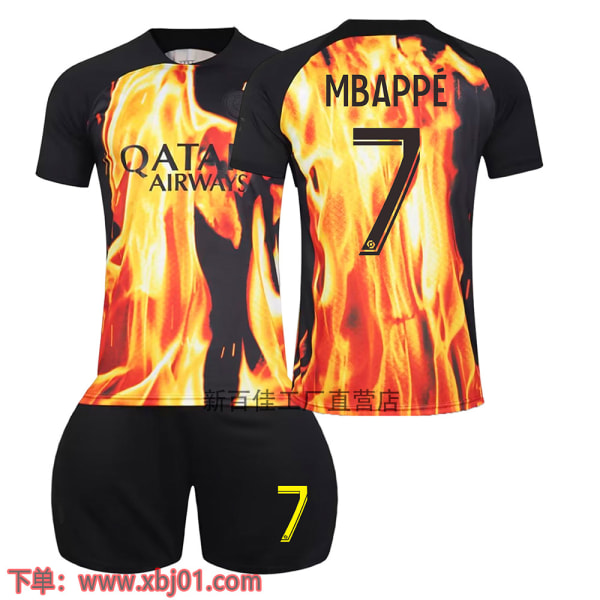 22-23 Paris specialutgåva gemensam fotbollsuniform 7 Mbappe 10 Neymar 30 Messi vuxentröja för barn No socks size 7 XXXL