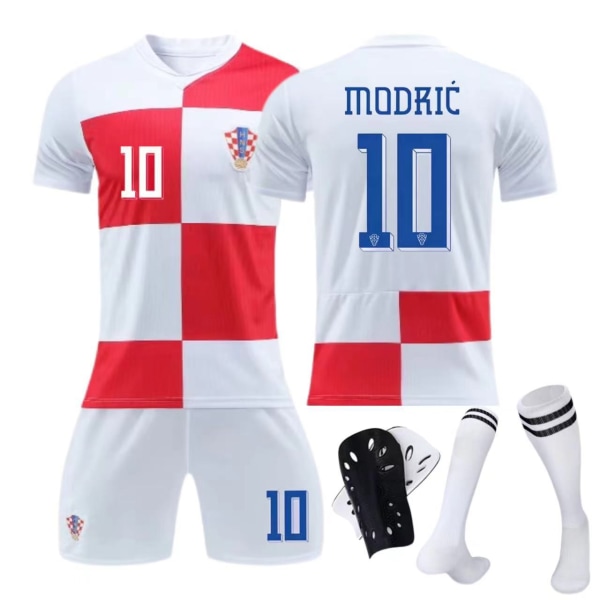 Kroatiens hemmatröja 2024-2025 nr 10 Modric barn- och vuxenstorlek fotbollströja Size 10 socks M
