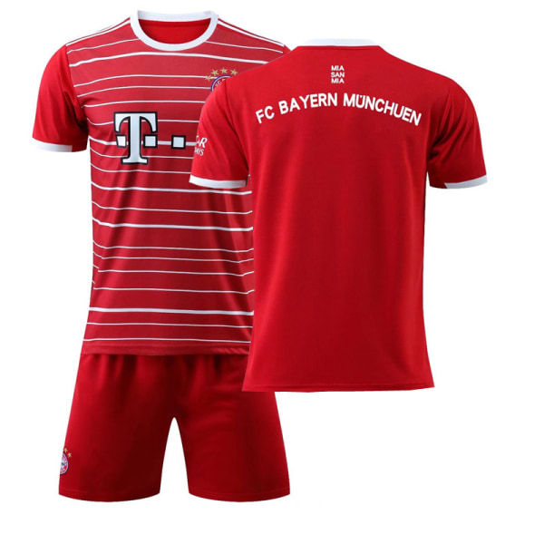 Ny Bayern hjemme No. 9 Lewandowski No. 25 Muller drakt fotballuniform drakt No. 10 Sane herre- og dameklær No. 17 + Socks Protector Size 18 Height 100cm-110cm