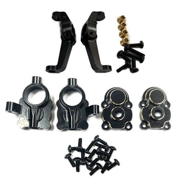 RCGOFOLLOW 6 st mässingshållbara styrväxelnavhållare för 1/24 Black