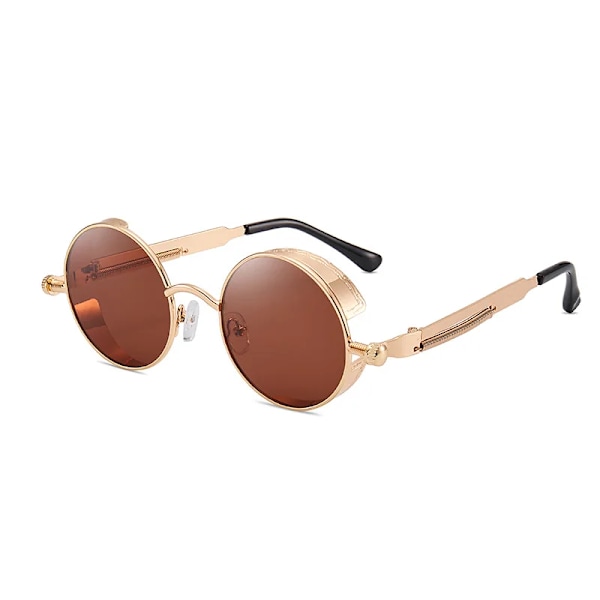 Grossist Anpassade Goda Kvalitet Designer Polarizer Ramar Design Solglasögon Solglasögon 2024 Män Och Kvinnor Brown Steampunk