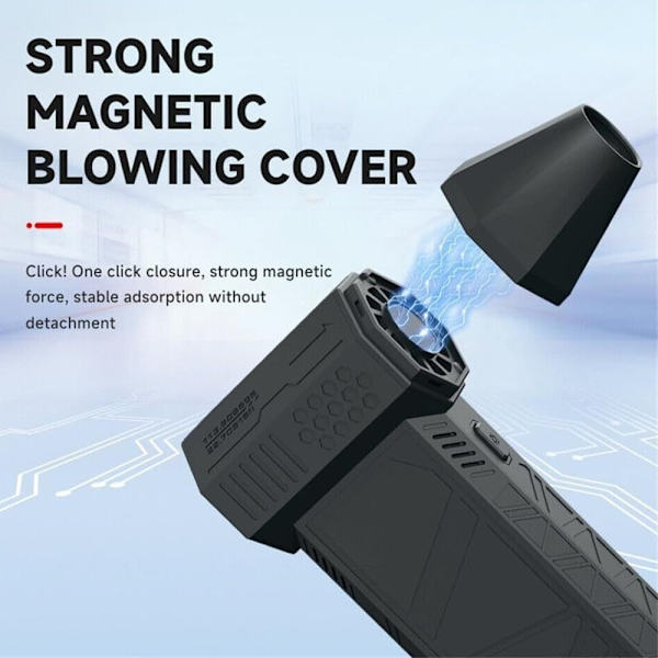Air Blower 2.0, Hydrayne Ladattava Mini Sähköinen Ilmapölynimuri - 3 Nopeusasetusta, 130000 RPM Tehokas Puhallin Valolla WELLNGS