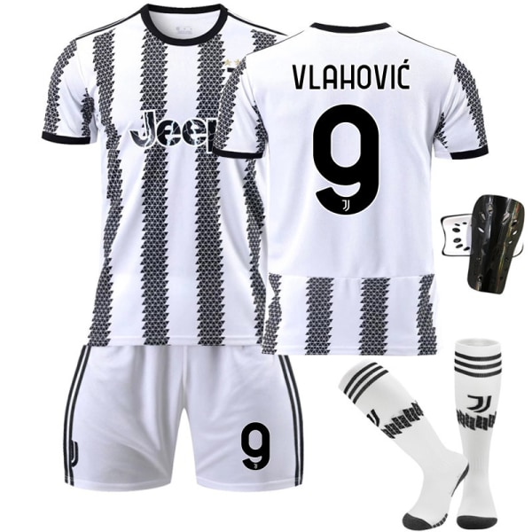 22-23 Ny version Juventus nr. 7 Hovey nr. 10 Pogba 22 Di Maria 10 Dybala fodboldtrøjesæt No. 9 Horwich with socks + gear #18