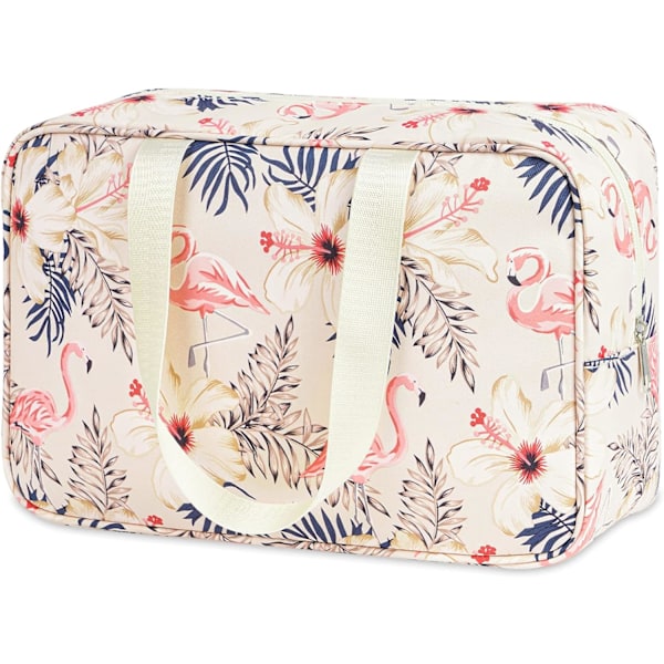 Naisten Kosmetiikkakassi Matkakassi (Beige Flamingo)