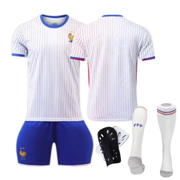 Euroopan Cup - Ranskan vieraspaita nro 10 Mbappe nro 7 Griezmann lasten aikuisten sarja jalkapallo Size 9 socks + protective gear 24