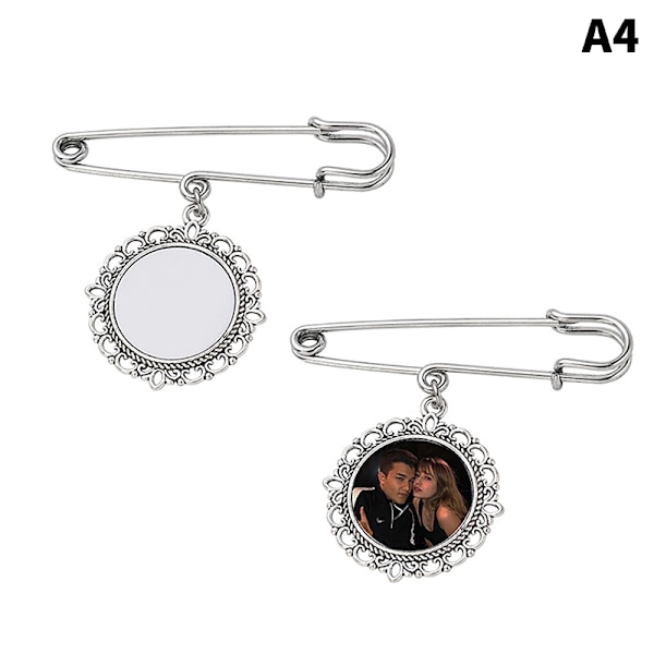 Foto Charms DIY Pin Bryllup Charm Oval Aluminium Plate Ph A4