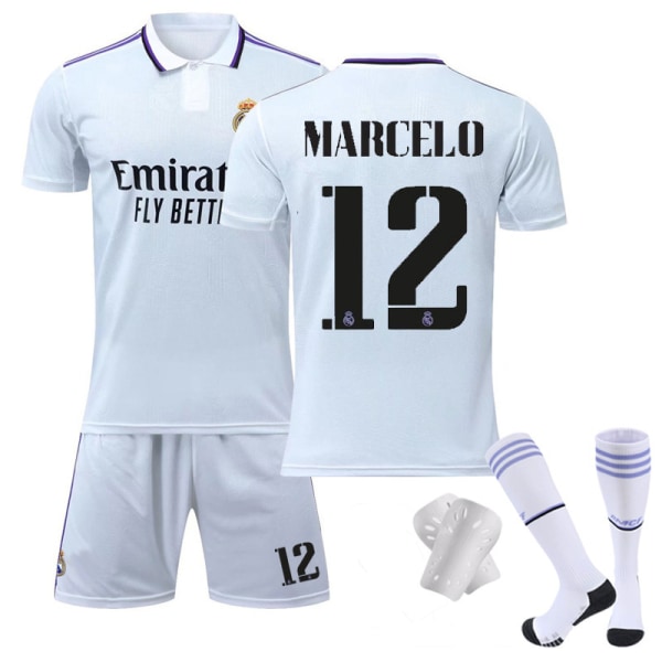 22-23 Real Madrid hemmatröja nr 9 Benzema nr 10 Modric nr 20 Vinicius fotbollströjeset 23 Real Madrid Home Socks + Gear 24