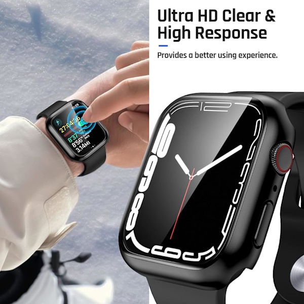 Vandtæt etui til Apple Watch 41mm Series 7 Sort Black 41mm