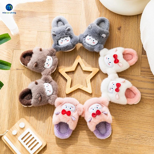 Children Cute cotton slipper soft autumn winter warm baby girl indoor slippers ys23-pink