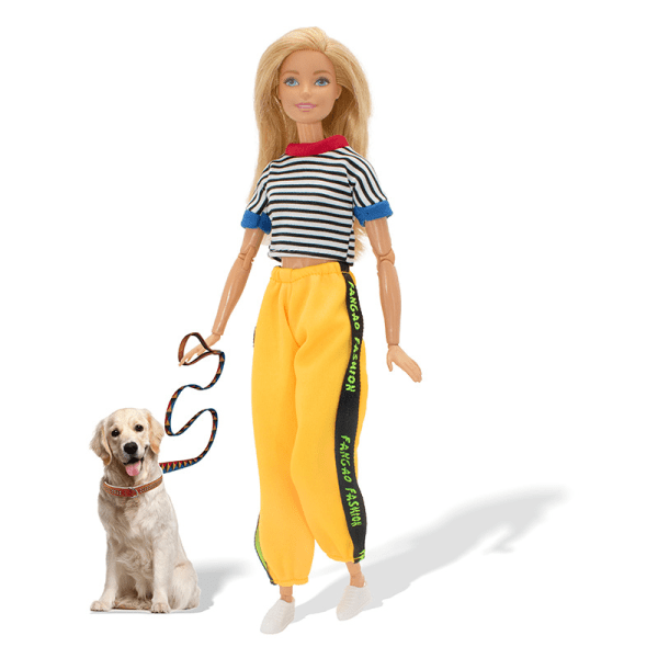 Barbie moteantrekk, 4 deler, 4 dukketilbehør, for barn