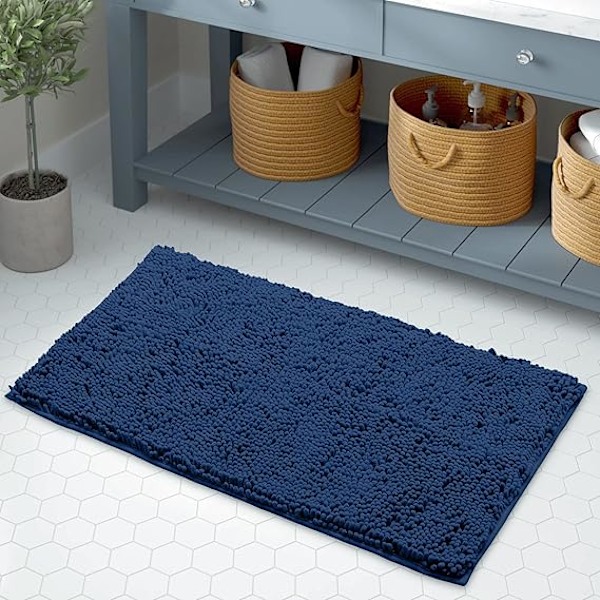 Blå Badrumsmatta, Lyxig Badrumsmatta - Extra Mjuk Plysch Badrumsmatta, 1' blue