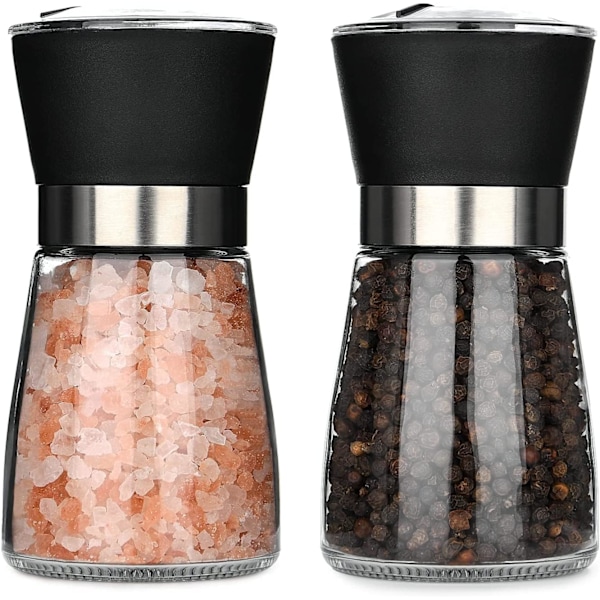 Salt- og pepperkverner, 2-pakning med glasskrydderkverner
