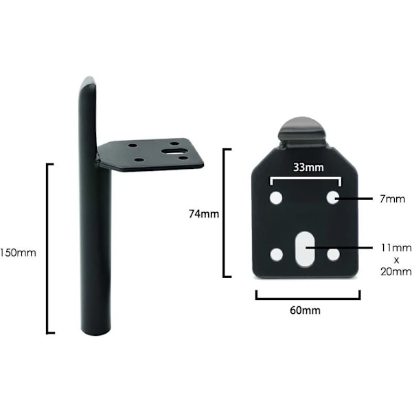 15 cm møbelben i svart metall bordben DIY møbelben med skruer for sofa salongbord seng skap andre møbler