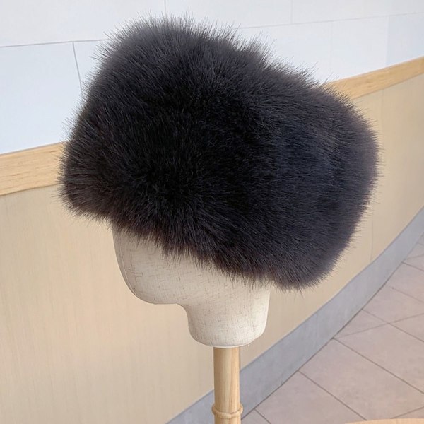 Faux pels hat russisk hat SORT black