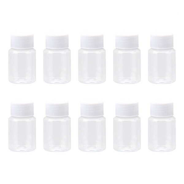 10 stk 50 ml transparente plastflasker Gjenfyllbar tom beholder med lokk Krukker Bokser Krukker(M)