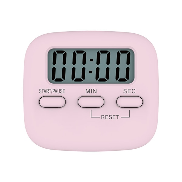 Pink color magnetic kitchen timer with large LCD display, with St