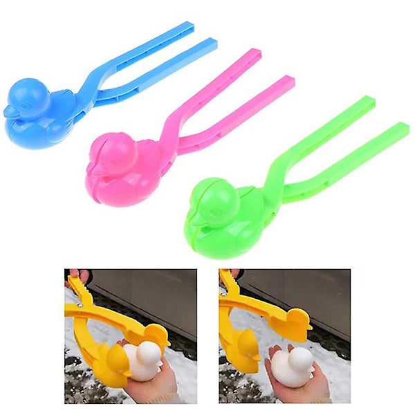 Andeformet snøballmakerklemme 1 stk. Barn utendørs vinter snøform morsomme leker Db gul Yellow 1 pc