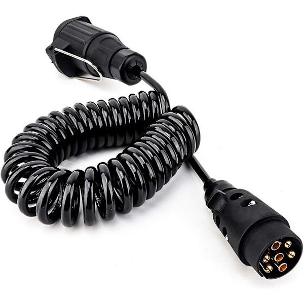 Vårkabeladapter - 12V/Tilhengerkontakt - 1-Kompakt: Universell Passform - 7 til 13 Pins/Biltilbehør
