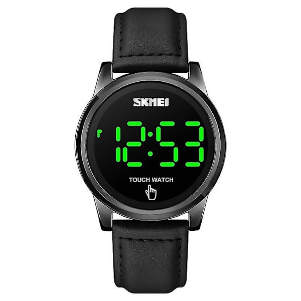 Skmei 1684 Touch Screen Leather Bt Watch, Color: Black