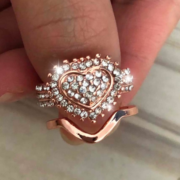 2023 New Love Diamond Ring Set Dammode Bröllop Diamond Ri