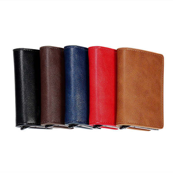 POP UP-tegnebog med RFID-NFC blokering Kort Holder Case Tegnebog Cass Snap Button Red
