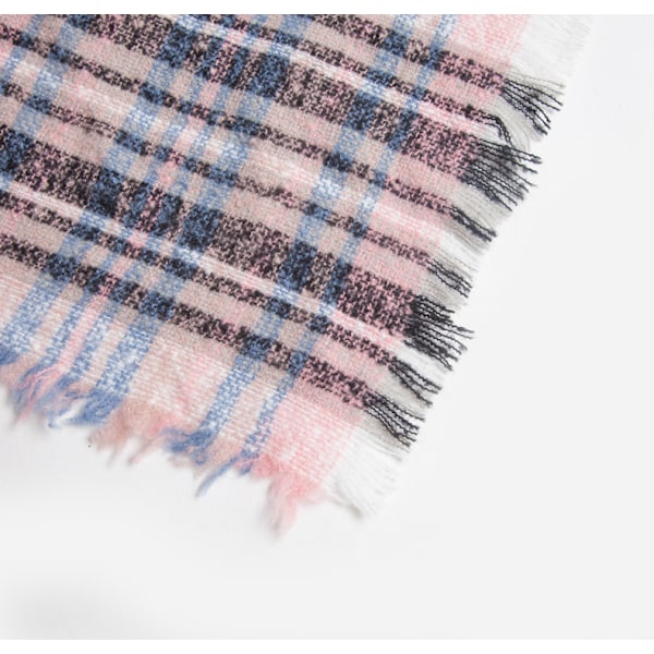 Vinterhalsduk för kvinnor, Triangelformad Stickad Halsduk, Casual Kvinnors Rutiga Pashmina Sjal och Wrap