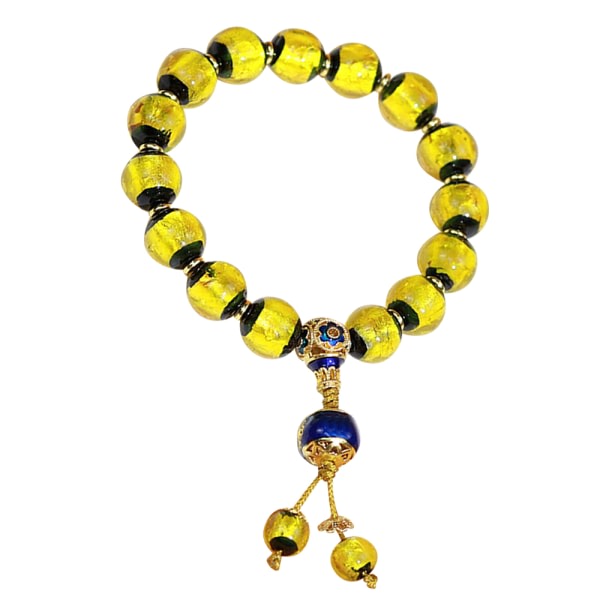 Handgjorda gula glasarmband Beads Stretchy Armband for Wom